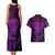 New Zealand Rugby Couples Matching Tank Maxi Dress and Hawaiian Shirt Silver Fern All Black Mix Ta Moko Purple Style LT9 - Polynesian Pride