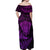 New Zealand Rugby Off Shoulder Maxi Dress Silver Fern All Black Mix Ta Moko Purple Style LT9 - Polynesian Pride