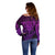 New Zealand Rugby Off Shoulder Sweater Silver Fern All Black Mix Ta Moko Purple Style LT9 - Polynesian Pride