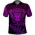 New Zealand Rugby Polo Shirt Silver Fern All Black Mix Ta Moko Purple Style LT9 Purple - Polynesian Pride