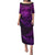 New Zealand Rugby Puletasi Silver Fern All Black Mix Ta Moko Purple Style LT9 Long Dress Purple - Polynesian Pride