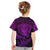 Personalised New Zealand Rugby Kid T Shirt Silver Fern All Black Mix Ta Moko Purple Style LT9 - Polynesian Pride