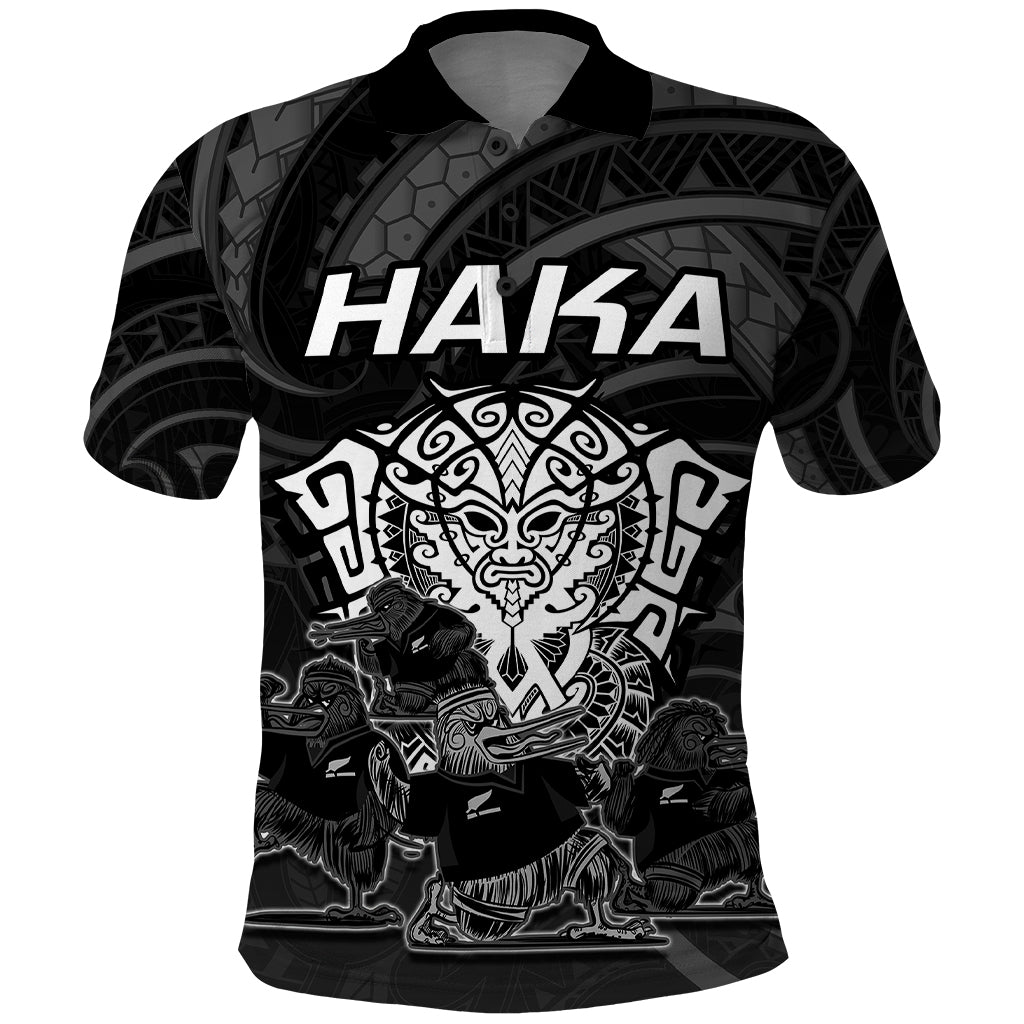 Personalised New Zealand Rugby Polo Shirt Aotearoa Ka Mate Haka All Black Mix Ta Moko White Style LT9 White - Polynesian Pride