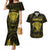 Personalised New Zealand Rugby Couples Matching Mermaid Dress and Hawaiian Shirt Aotearoa Ka Mate Haka All Black Mix Ta Moko Gold Style LT9 Gold - Polynesian Pride