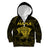 Personalised New Zealand Rugby Kid Hoodie Aotearoa Ka Mate Haka All Black Mix Ta Moko Gold Style LT9 Zip Hoodie Gold - Polynesian Pride