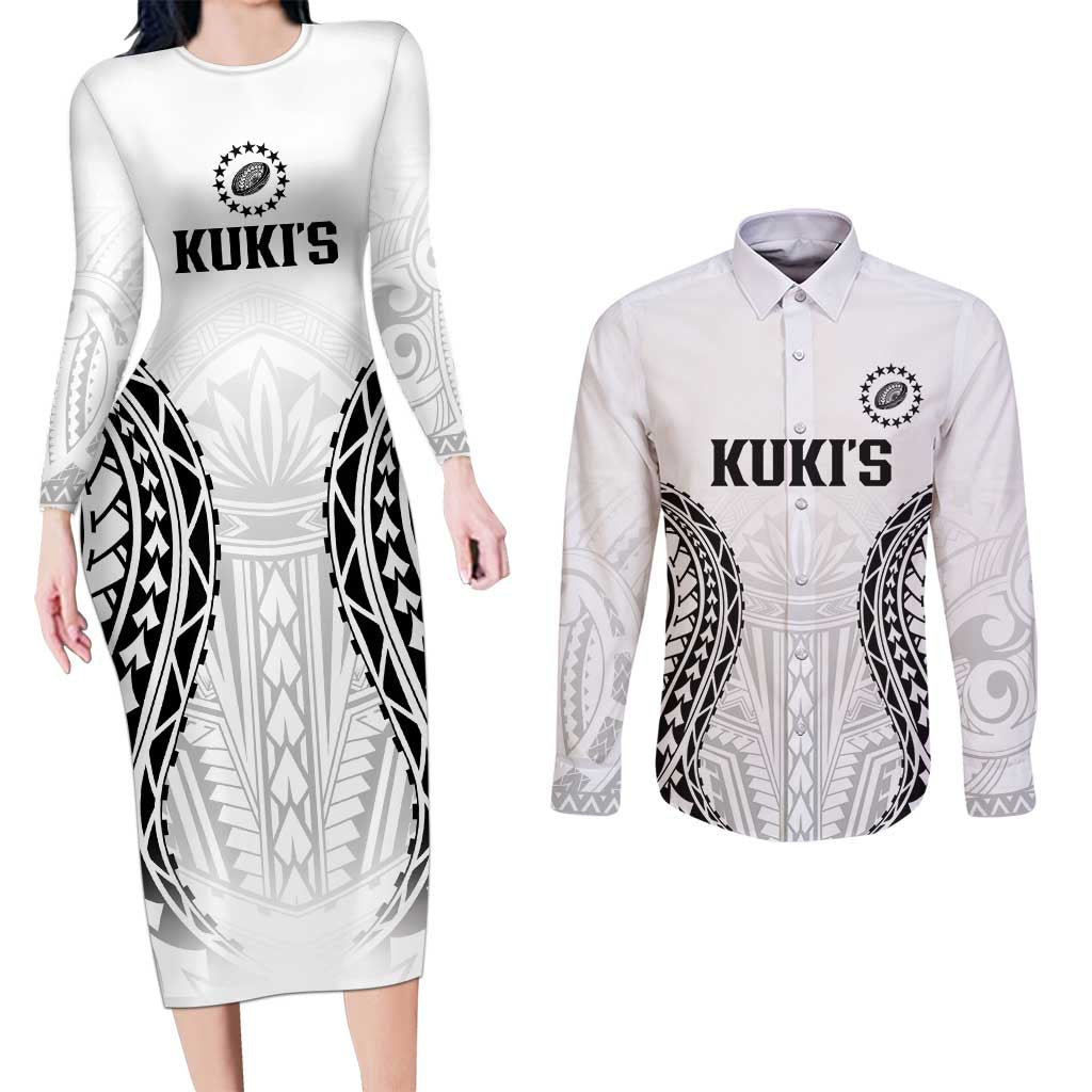 World Rugby Cook Islands Couples Matching Long Sleeve Bodycon Dress and Long Sleeve Button Shirt Kukis Make History - Polynesian Pride
