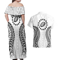 World Rugby Cook Islands Couples Matching Off Shoulder Maxi Dress and Hawaiian Shirt Kukis Make History - Polynesian Pride