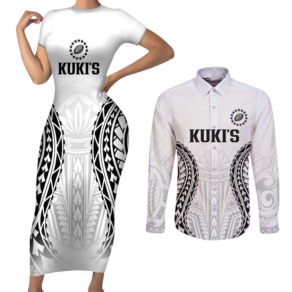 World Rugby Cook Islands Couples Matching Short Sleeve Bodycon Dress and Long Sleeve Button Shirt Kukis Make History - Polynesian Pride