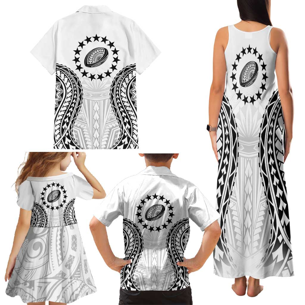 World Rugby Cook Islands Family Matching Tank Maxi Dress and Hawaiian Shirt Kukis Make History - Polynesian Pride