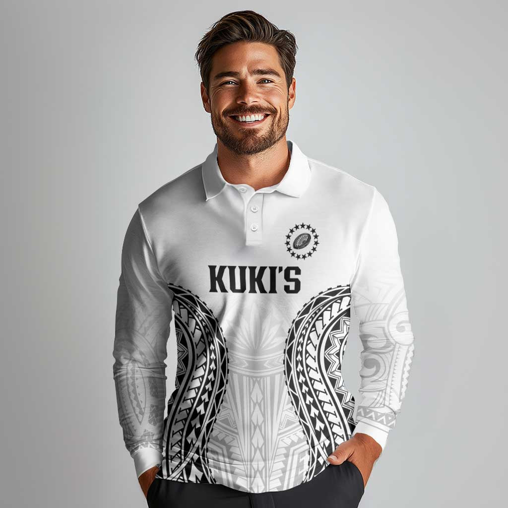 World Rugby Cook Islands Long Sleeve Polo Shirt Kukis Make History - Polynesian Pride