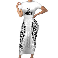 World Rugby Cook Islands Short Sleeve Bodycon Dress Kukis Make History - Polynesian Pride