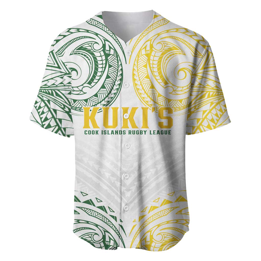 World Rugby Cook Islands Baseball Jersey White Polynesian Tribal Pattern - Polynesian Pride