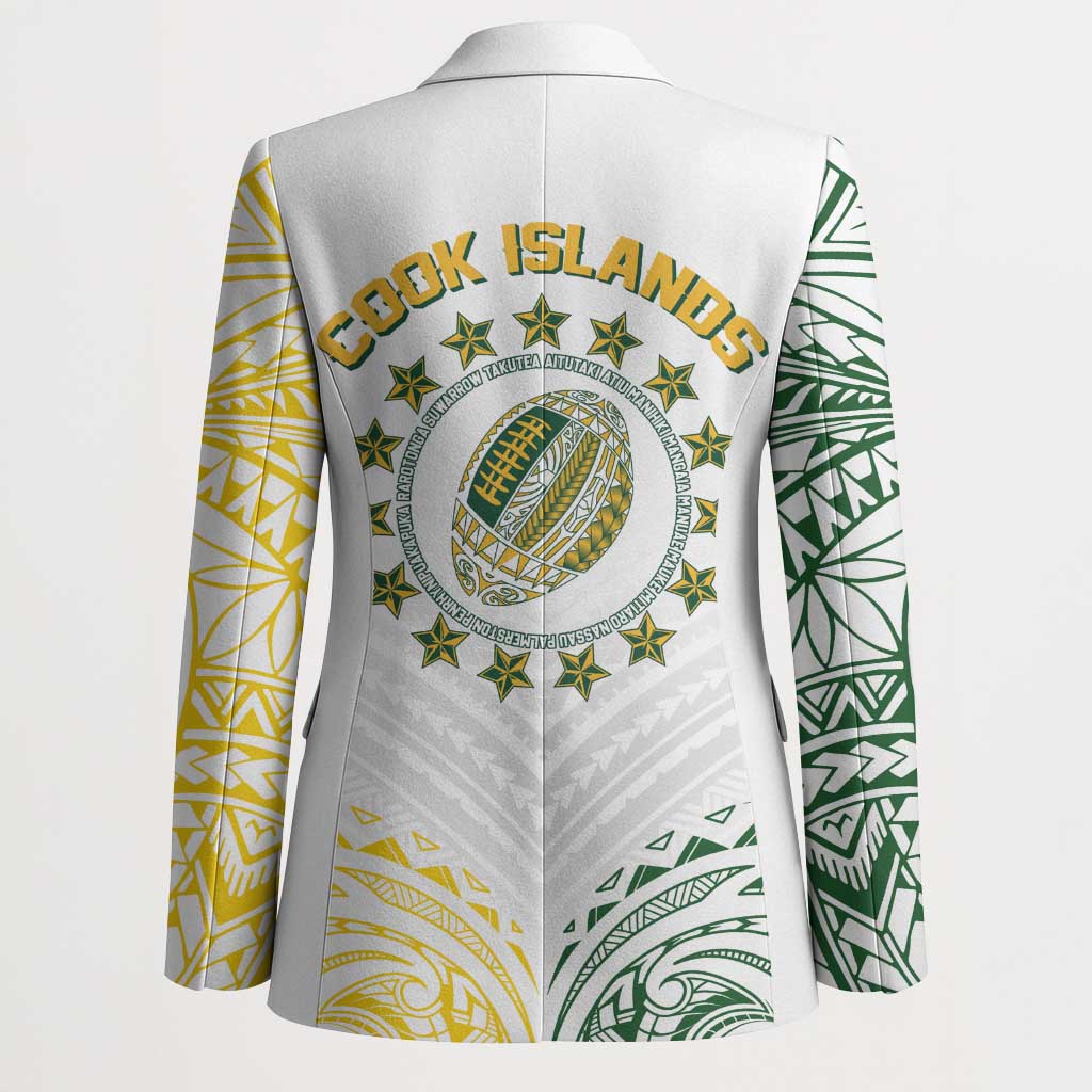 World Rugby Cook Islands Blazer White Polynesian Tribal Pattern - Polynesian Pride