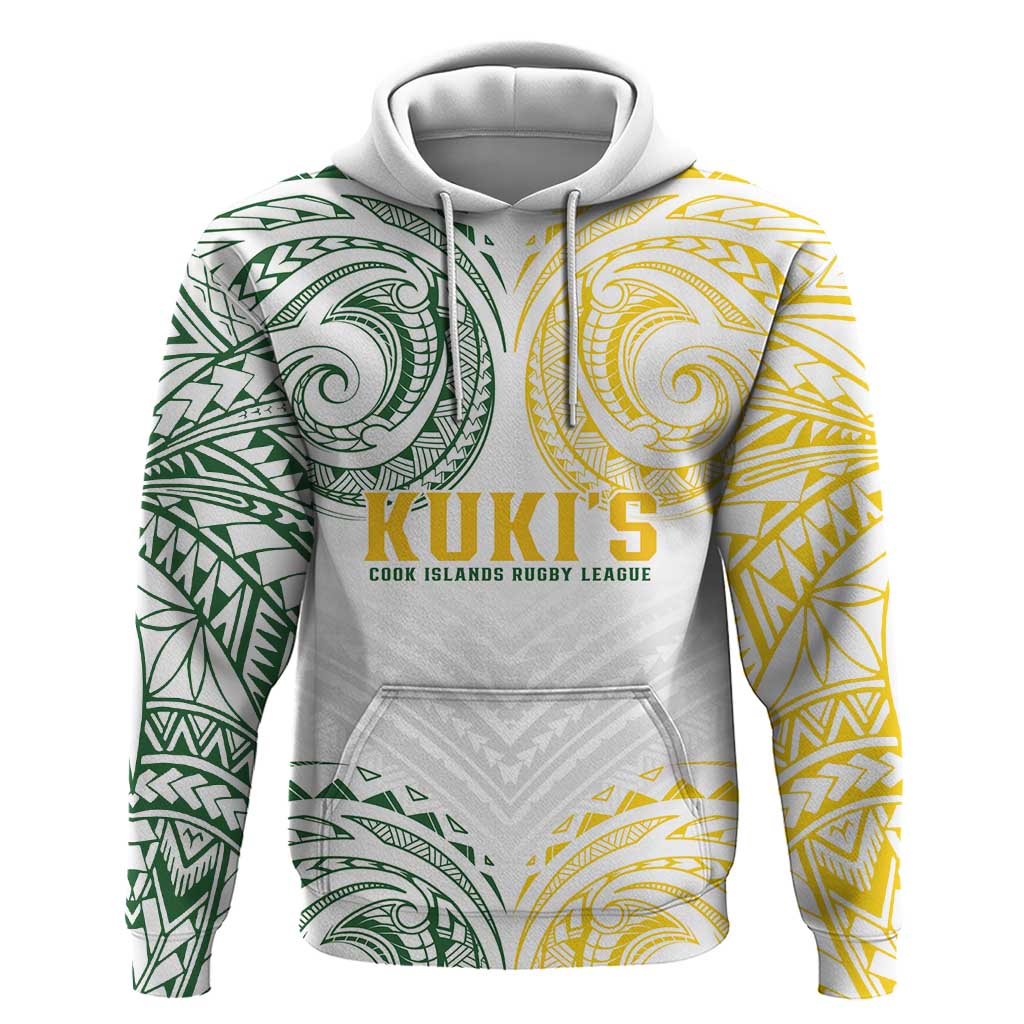 World Rugby Cook Islands Hoodie White Polynesian Tribal Pattern - Polynesian Pride
