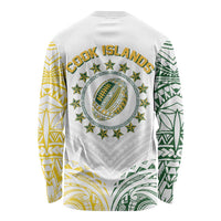 World Rugby Cook Islands Long Sleeve Shirt White Polynesian Tribal Pattern - Polynesian Pride