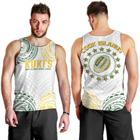 World Rugby Cook Islands Men Tank Top White Polynesian Tribal Pattern - Polynesian Pride