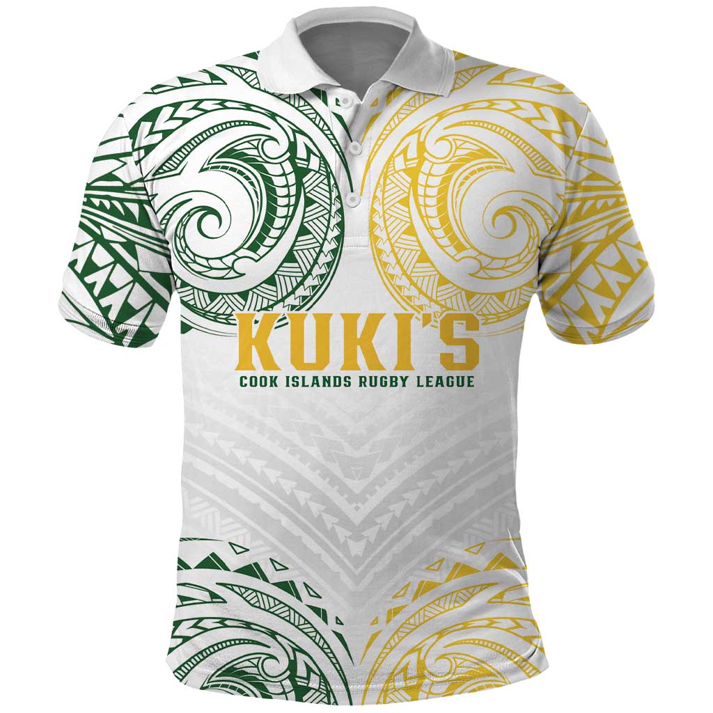 World Rugby Cook Islands Polo Shirt White Polynesian Tribal Pattern - Polynesian Pride