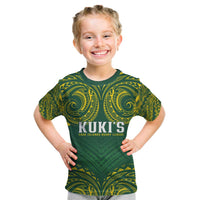 World Rugby Cook Islands Kid T Shirt Green Polynesian Tribal Pattern - Polynesian Pride