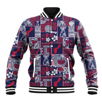 Guam Felis Pasgua Baseball Jacket Pacific Patchwork Xmas Vibes - Polynesian Pride