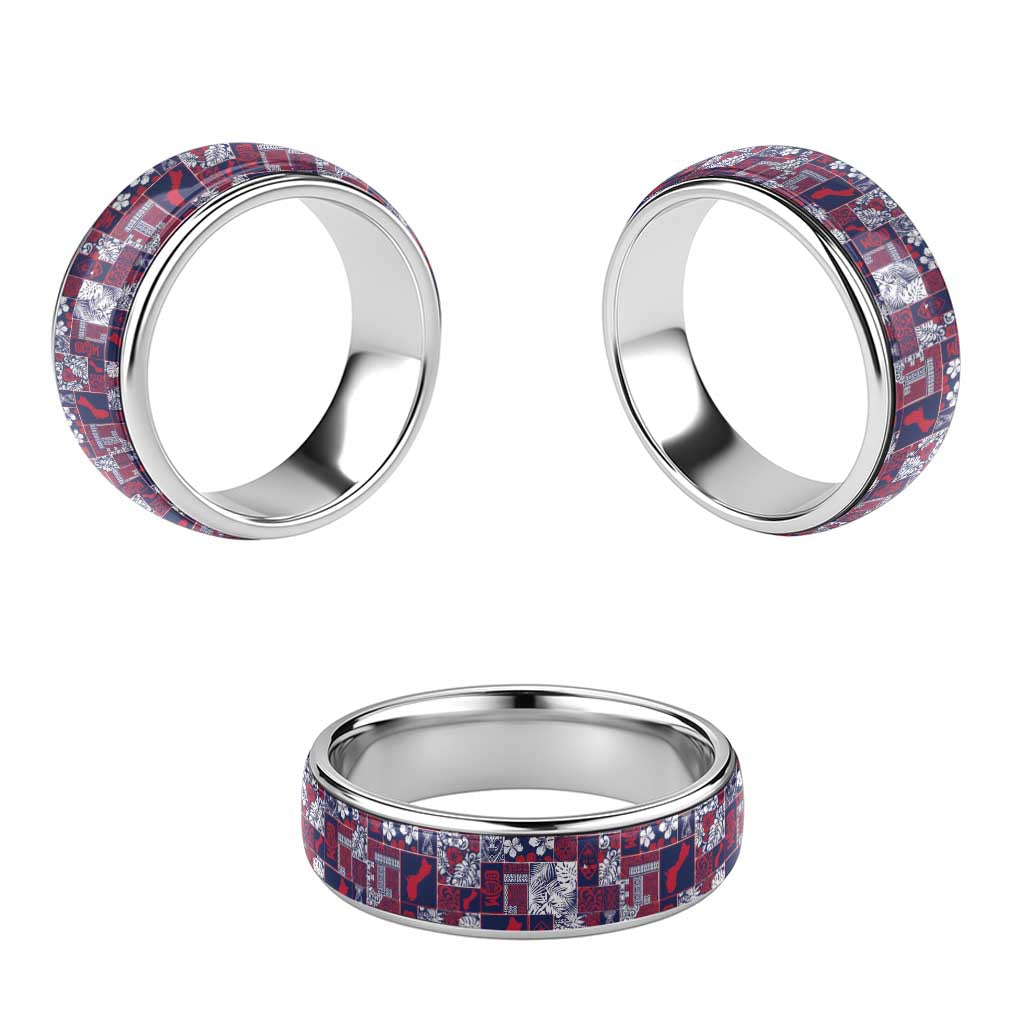Guam Felis Pasgua Classic Ring Pacific Patchwork Xmas Vibes LT9 - Polynesian Pride