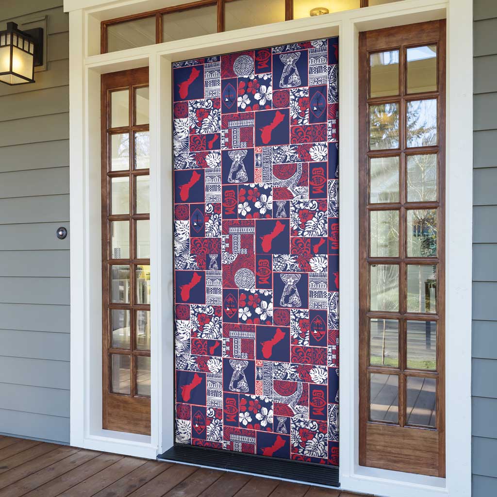 Guam Felis Pasgua Door Cover Pacific Patchwork Xmas Vibes - Polynesian Pride
