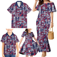 Guam Felis Pasgua Family Matching Mermaid Dress and Hawaiian Shirt Pacific Patchwork Xmas Vibes - Polynesian Pride