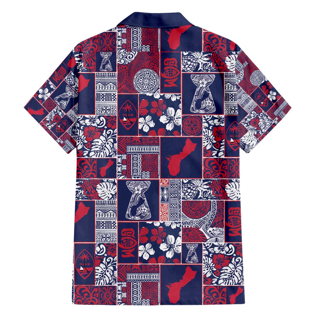Guam Felis Pasgua Family Matching Off Shoulder Short Dress and Hawaiian Shirt Pacific Patchwork Xmas Vibes - Polynesian Pride