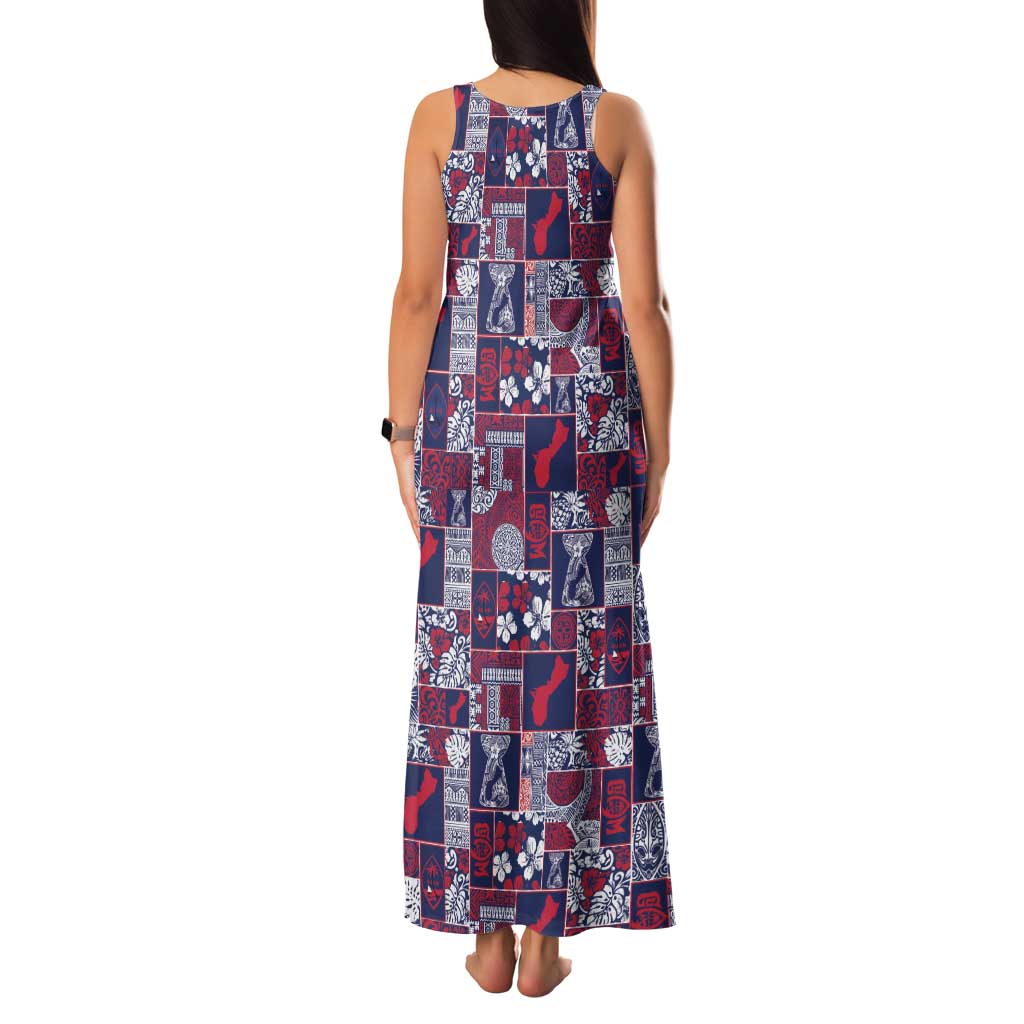 Guam Felis Pasgua Family Matching Tank Maxi Dress and Hawaiian Shirt Pacific Patchwork Xmas Vibes - Polynesian Pride