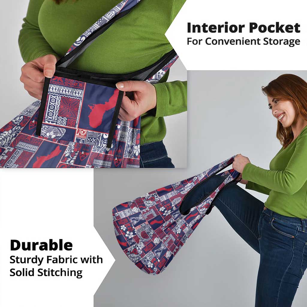 Guam Felis Pasgua Grocery Bag Pacific Patchwork Xmas Vibes - Polynesian Pride