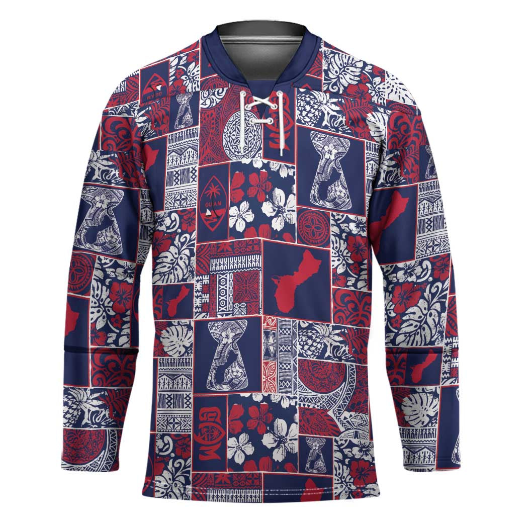 Guam Felis Pasgua Hockey Jersey Pacific Patchwork Xmas Vibes - Polynesian Pride