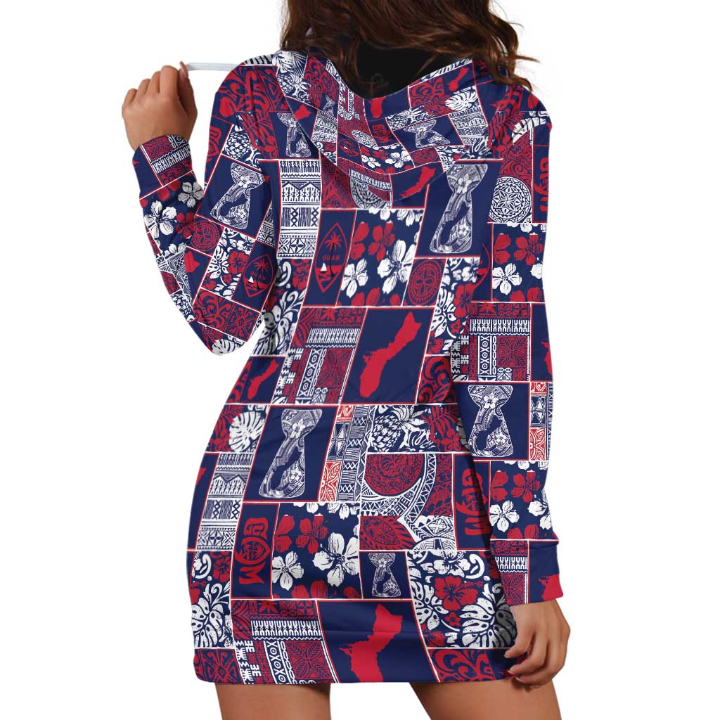 Guam Felis Pasgua Hoodie Dress Pacific Patchwork Xmas Vibes - Polynesian Pride