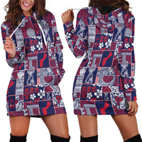 Guam Felis Pasgua Hoodie Dress Pacific Patchwork Xmas Vibes - Polynesian Pride
