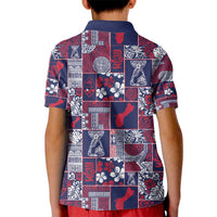 Guam Felis Pasgua Kid Polo Shirt Pacific Patchwork Xmas Vibes - Polynesian Pride