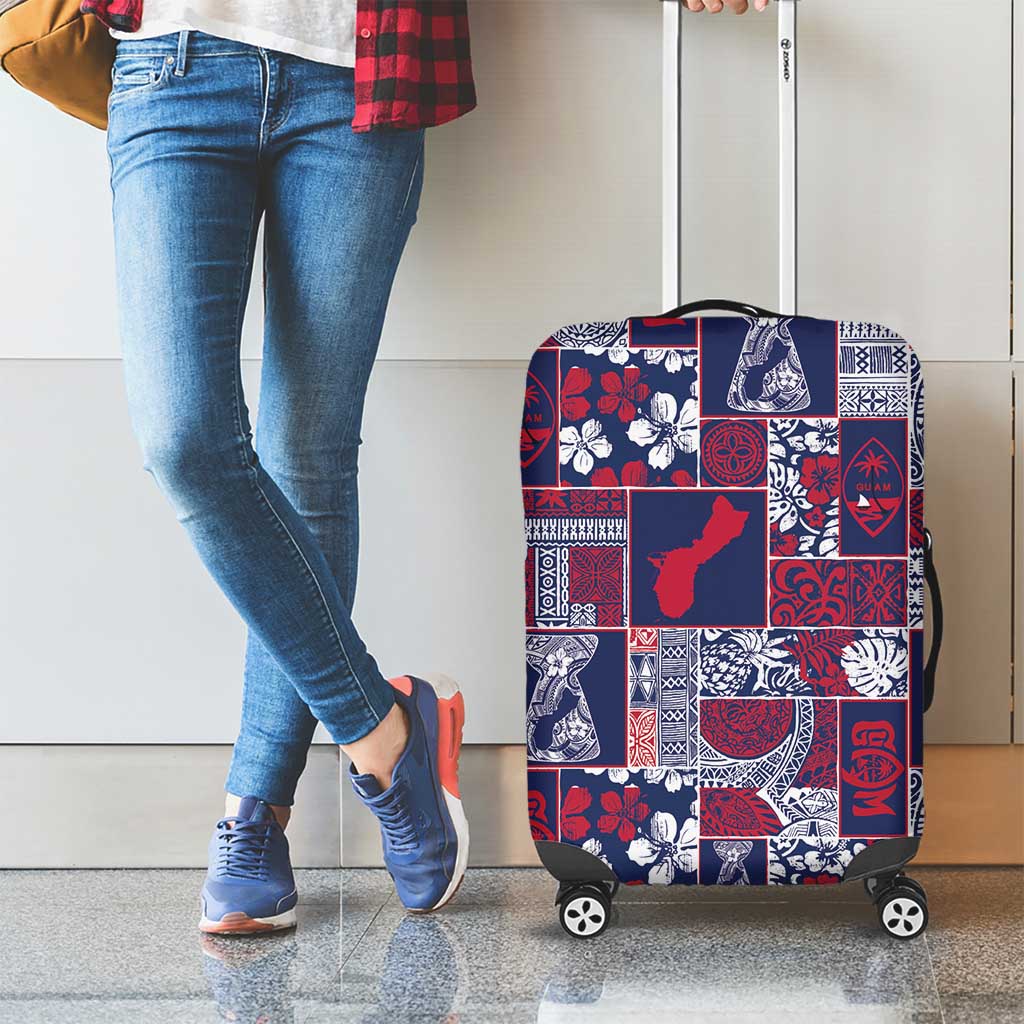 Guam Felis Pasgua Luggage Cover Pacific Patchwork Xmas Vibes - Polynesian Pride
