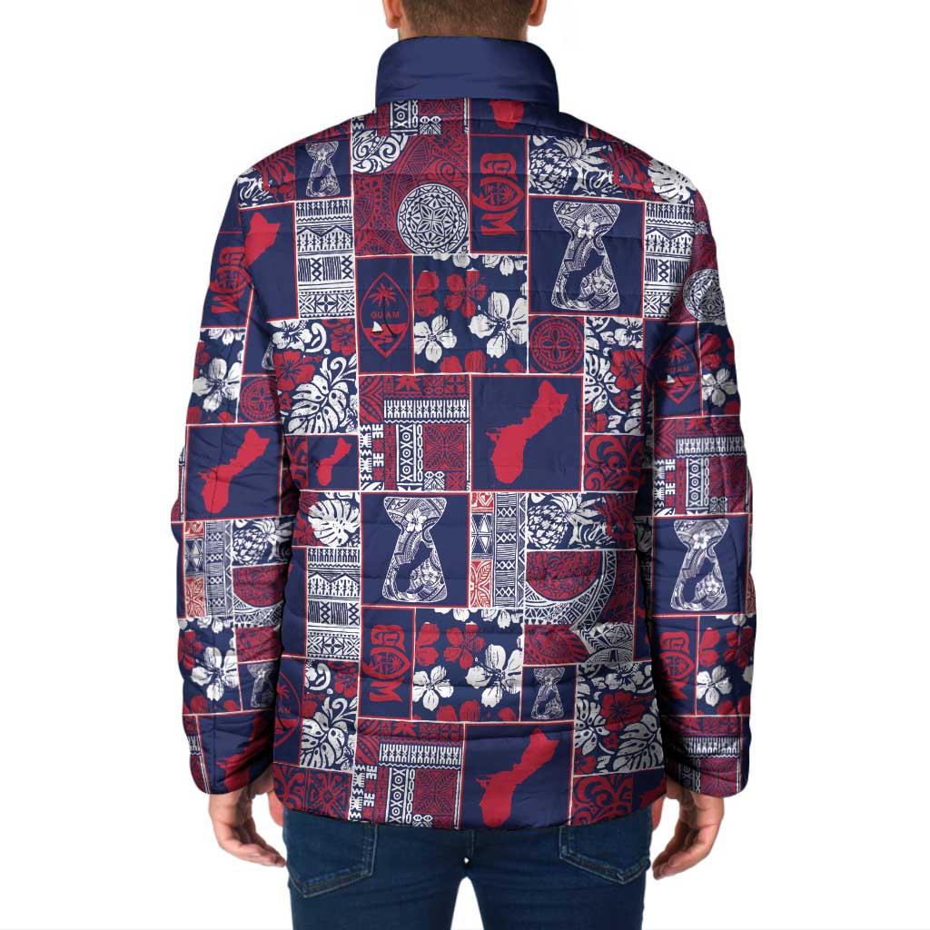 Guam Felis Pasgua Padded Jacket Pacific Patchwork Xmas Vibes - Polynesian Pride