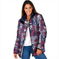 Guam Felis Pasgua Padded Jacket Pacific Patchwork Xmas Vibes - Polynesian Pride