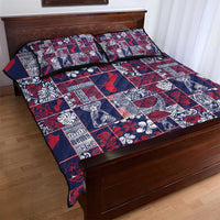 Guam Felis Pasgua Quilt Bed Set Pacific Patchwork Xmas Vibes - Polynesian Pride