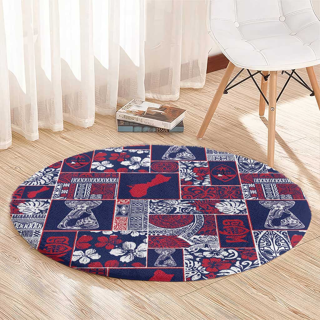 Guam Felis Pasgua Round Carpet Pacific Patchwork Xmas Vibes - Polynesian Pride