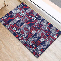 Guam Felis Pasgua Rubber Doormat Pacific Patchwork Xmas Vibes - Polynesian Pride