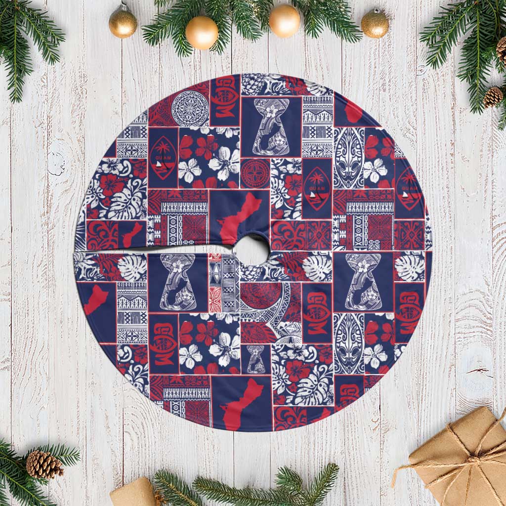 Guam Felis Pasgua Tree Skirt Pacific Patchwork Xmas Vibes LT9 Casual Blue - Polynesian Pride