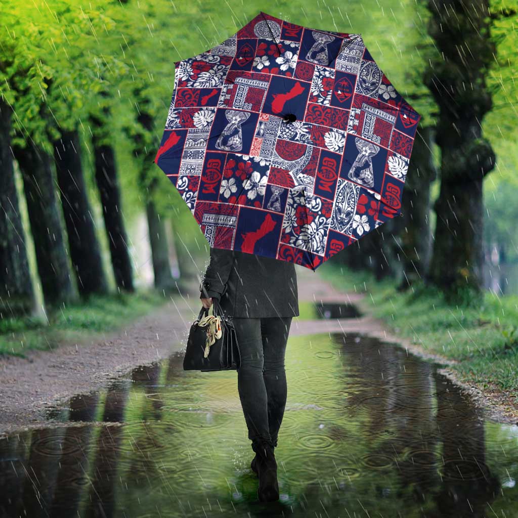 Guam Felis Pasgua Umbrella Pacific Patchwork Xmas Vibes - Polynesian Pride