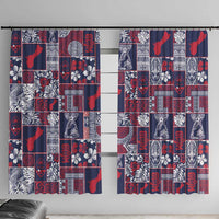 Guam Felis Pasgua Window Curtain Pacific Patchwork Xmas Vibes - Polynesian Pride