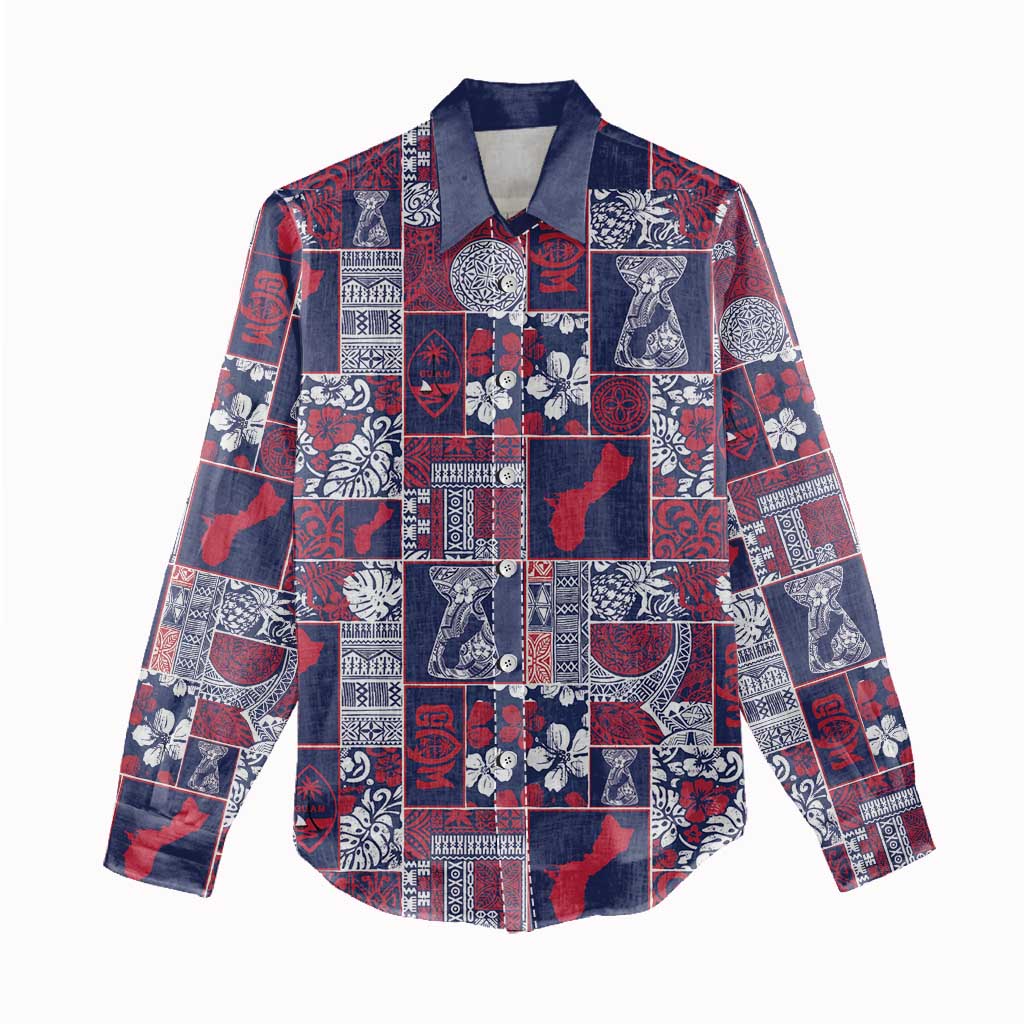 Guam Felis Pasgua Women Casual Shirt Pacific Patchwork Xmas Vibes - Polynesian Pride