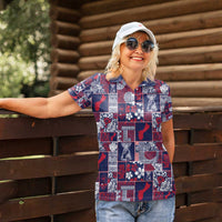 Guam Felis Pasgua Women Polo Shirt Pacific Patchwork Xmas Vibes - Polynesian Pride