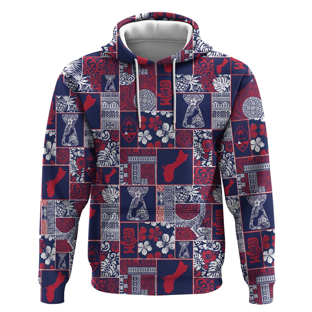Guam Felis Pasgua Zip Hoodie Pacific Patchwork Xmas Vibes - Polynesian Pride