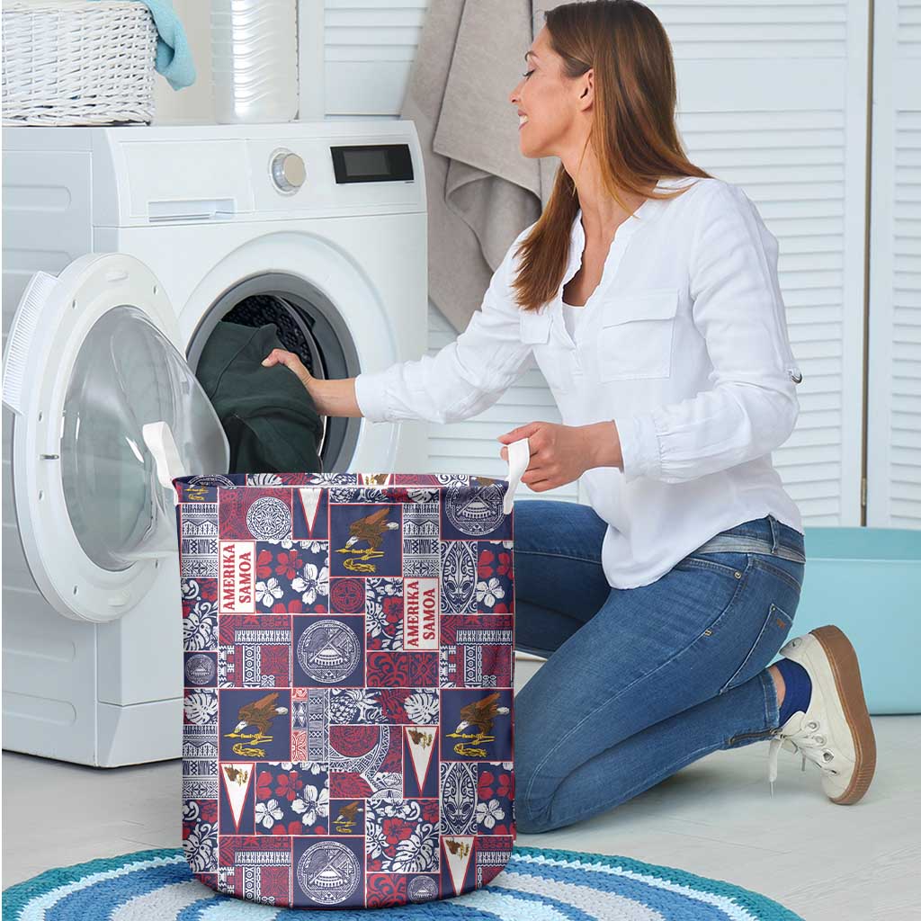 Manuia le Kerisimasi American Samoa Laundry Basket Pacific Patchwork Xmas Vibes LT9 - Polynesian Pride