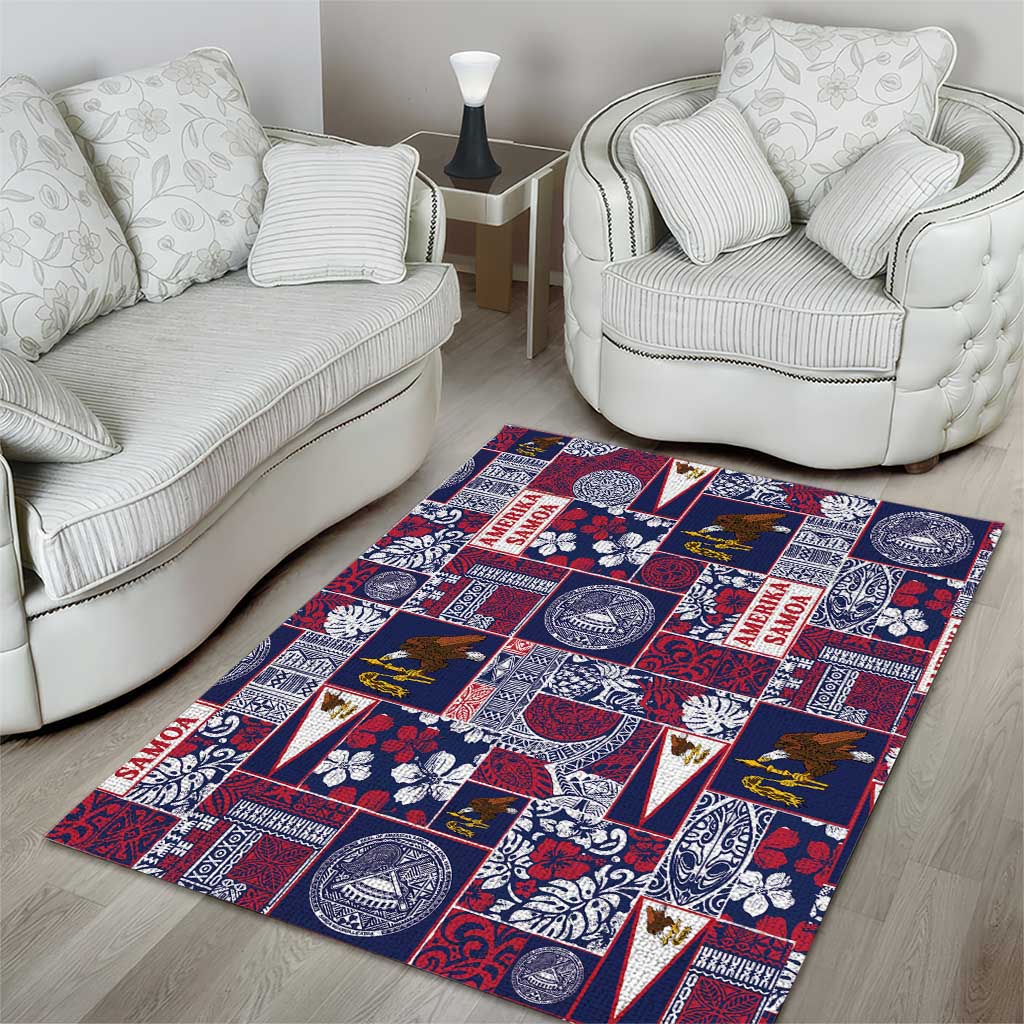Manuia le Kerisimasi American Samoa Area Rug Pacific Patchwork Xmas Vibes - Polynesian Pride
