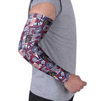 Manuia le Kerisimasi American Samoa Arm Sleeves Pacific Patchwork Xmas Vibes LT9 - Polynesian Pride