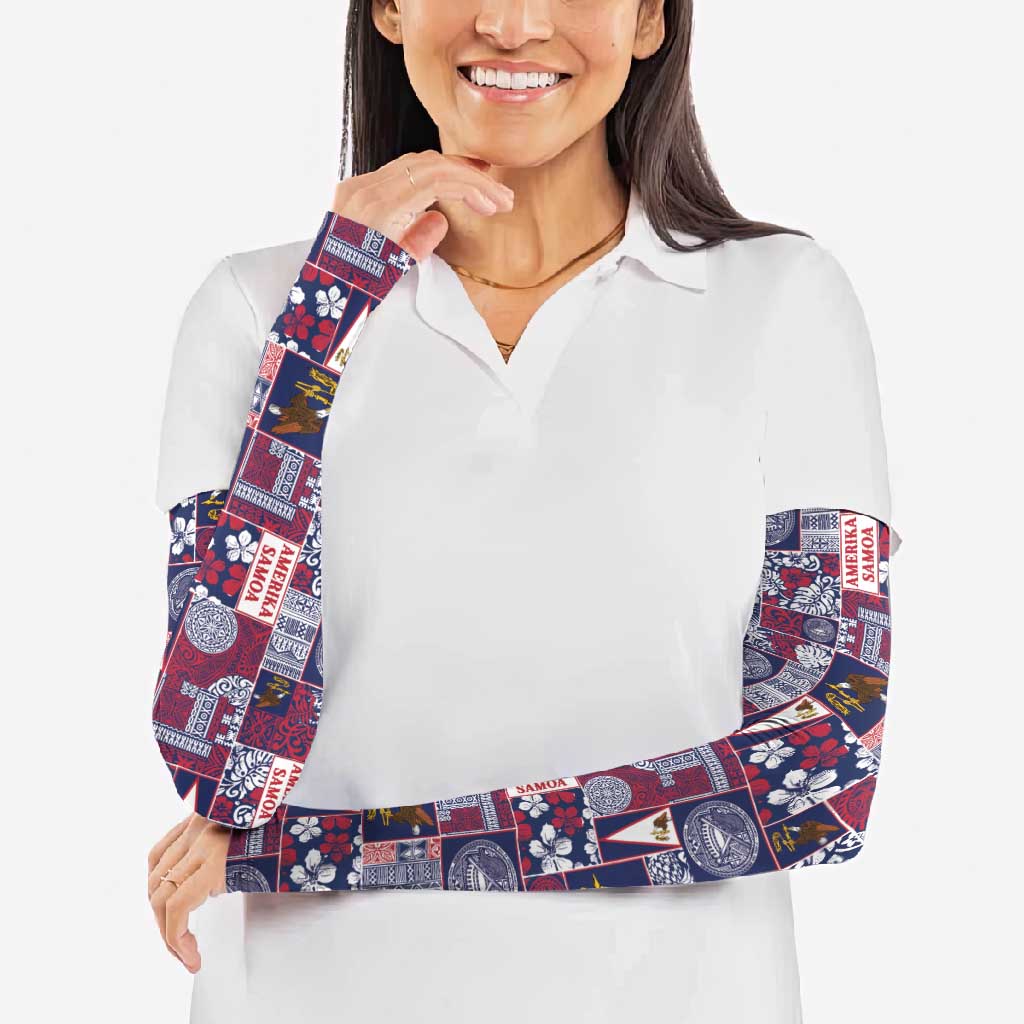 Manuia le Kerisimasi American Samoa Arm Sleeves Pacific Patchwork Xmas Vibes LT9 - Polynesian Pride