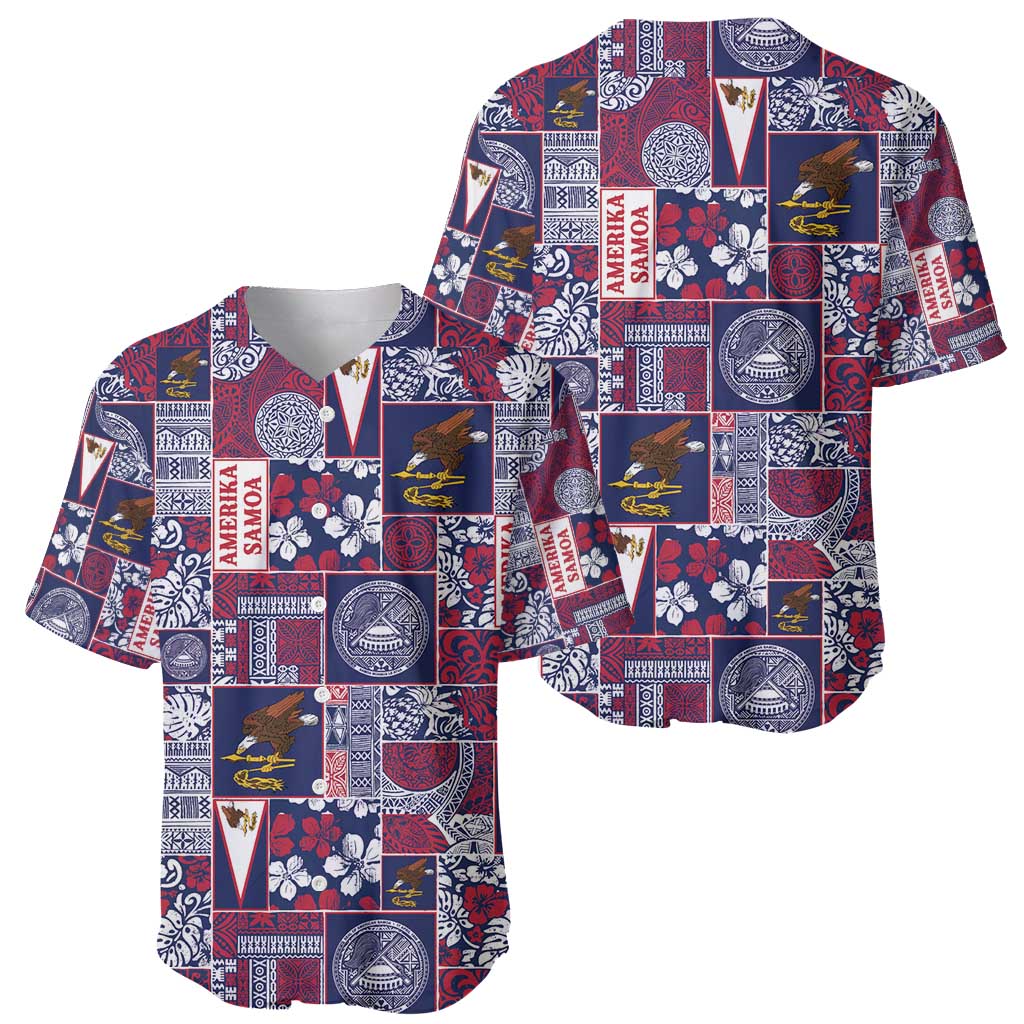 Manuia le Kerisimasi American Samoa Baseball Jersey Pacific Patchwork Xmas Vibes - Polynesian Pride